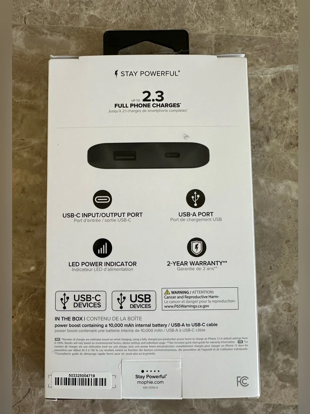mophie Power Boost Portable Battery Pack - Black